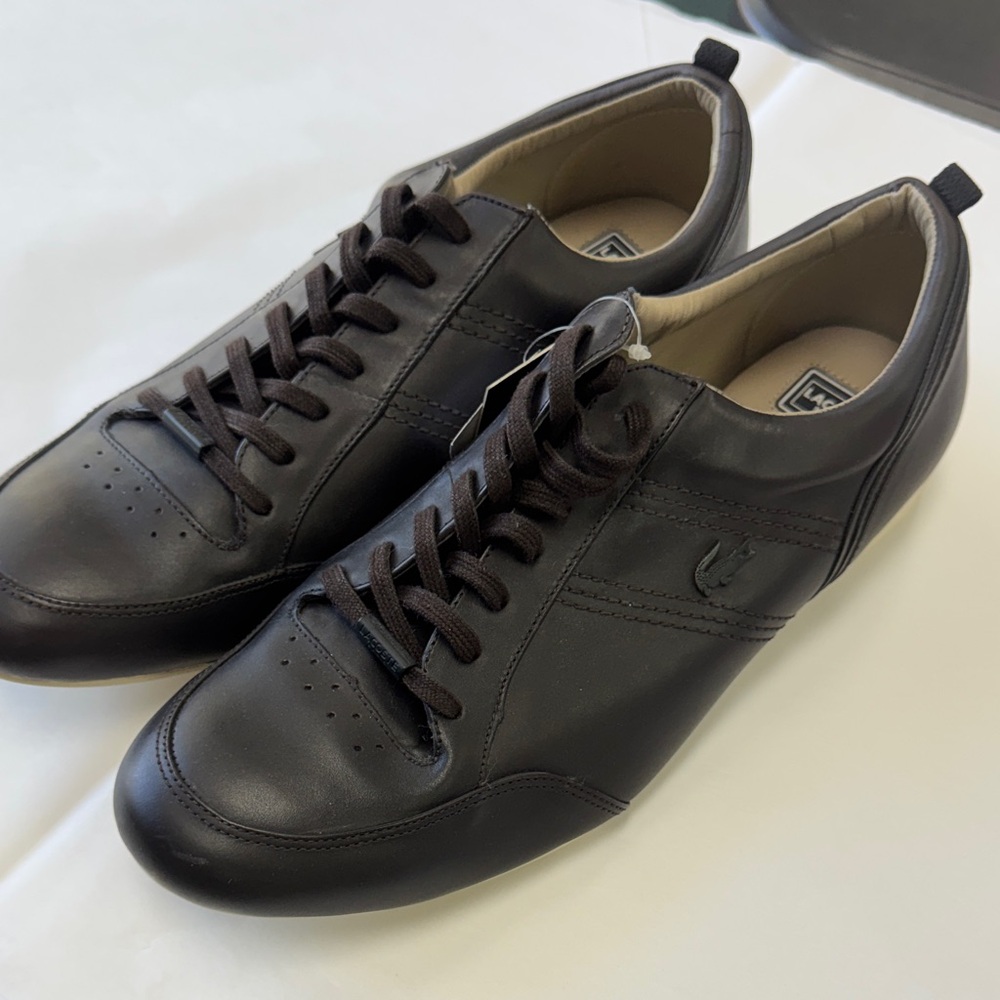 Lacoste Men's Black Leather Sneakers